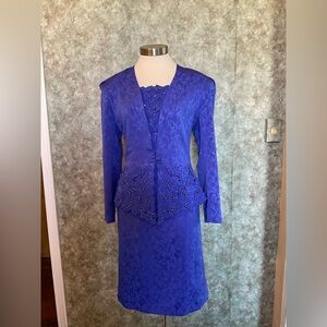 Vintage 80s Elegant Purple Blazer and Skirt Set Eclectic Grandma!
